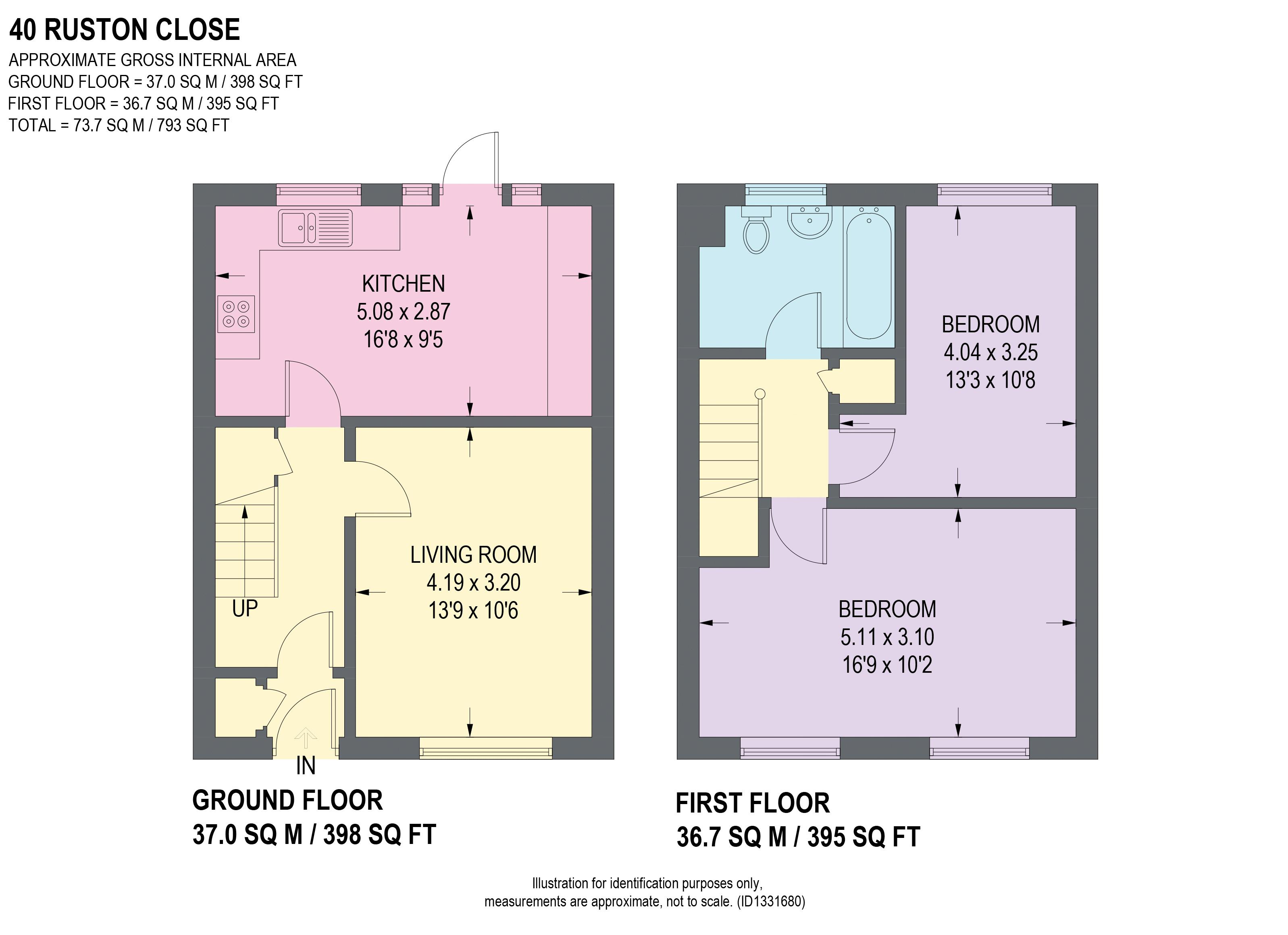 40, Ruston Close, Chesterfield floorplan