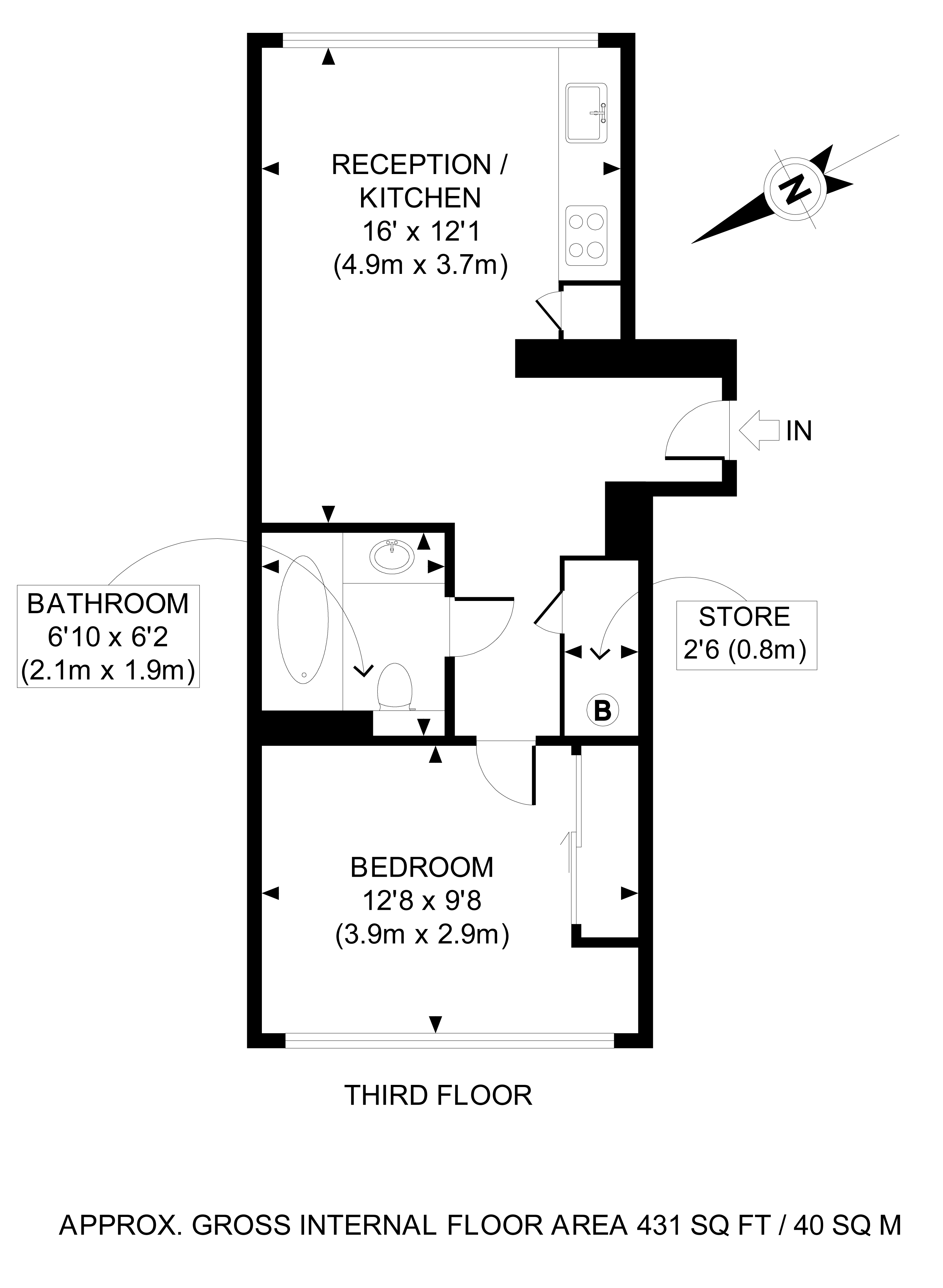 Flat 9, 95, Fetter Lane, London floorplan