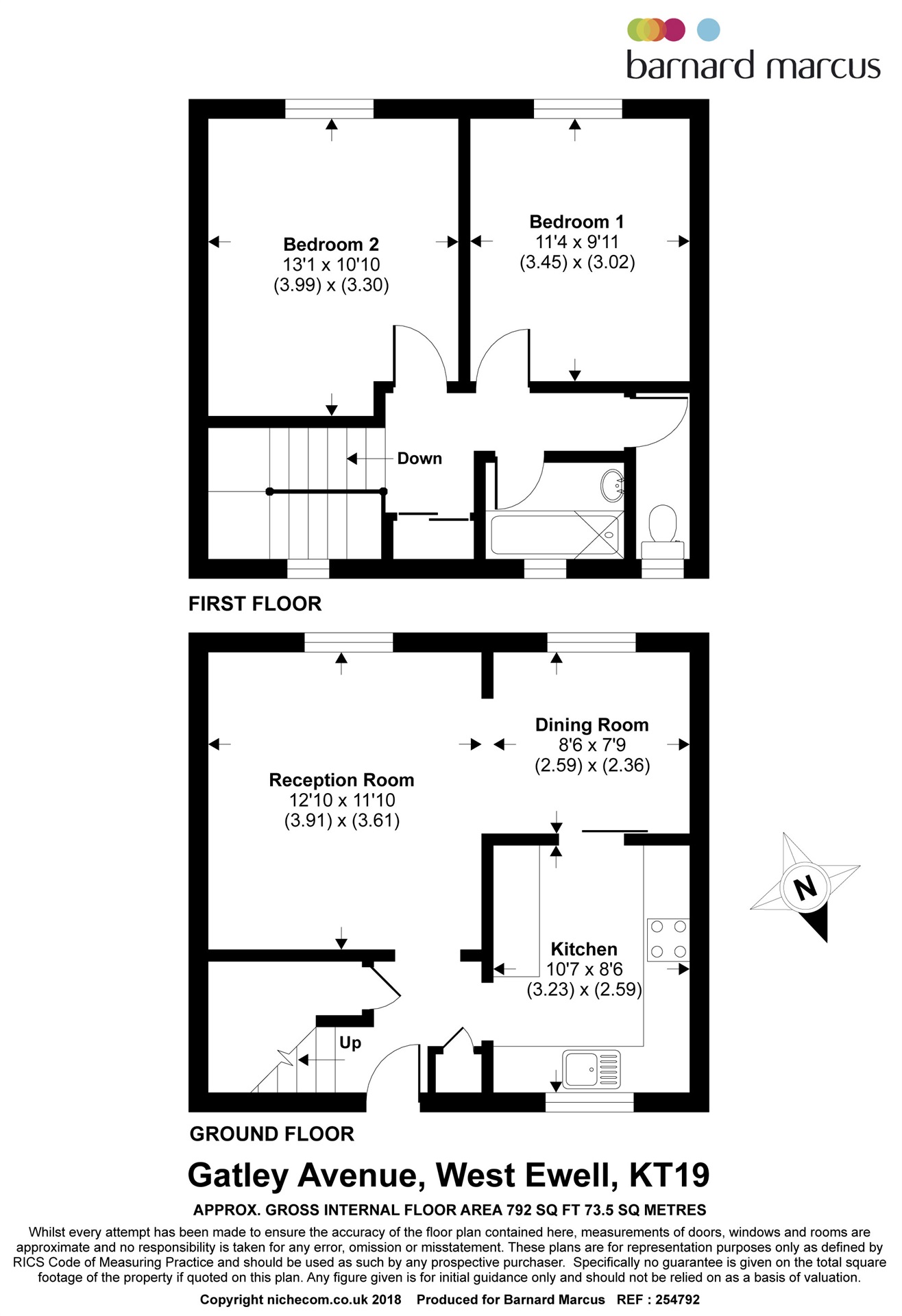 2 Bedrooms Maisonette for sale in Gatley Avenue, West Ewell, Epsom KT19