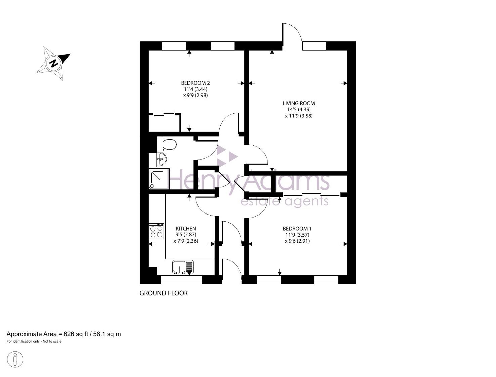 Flat 34, Seaview Court Clayton Road, Chichester floorplan