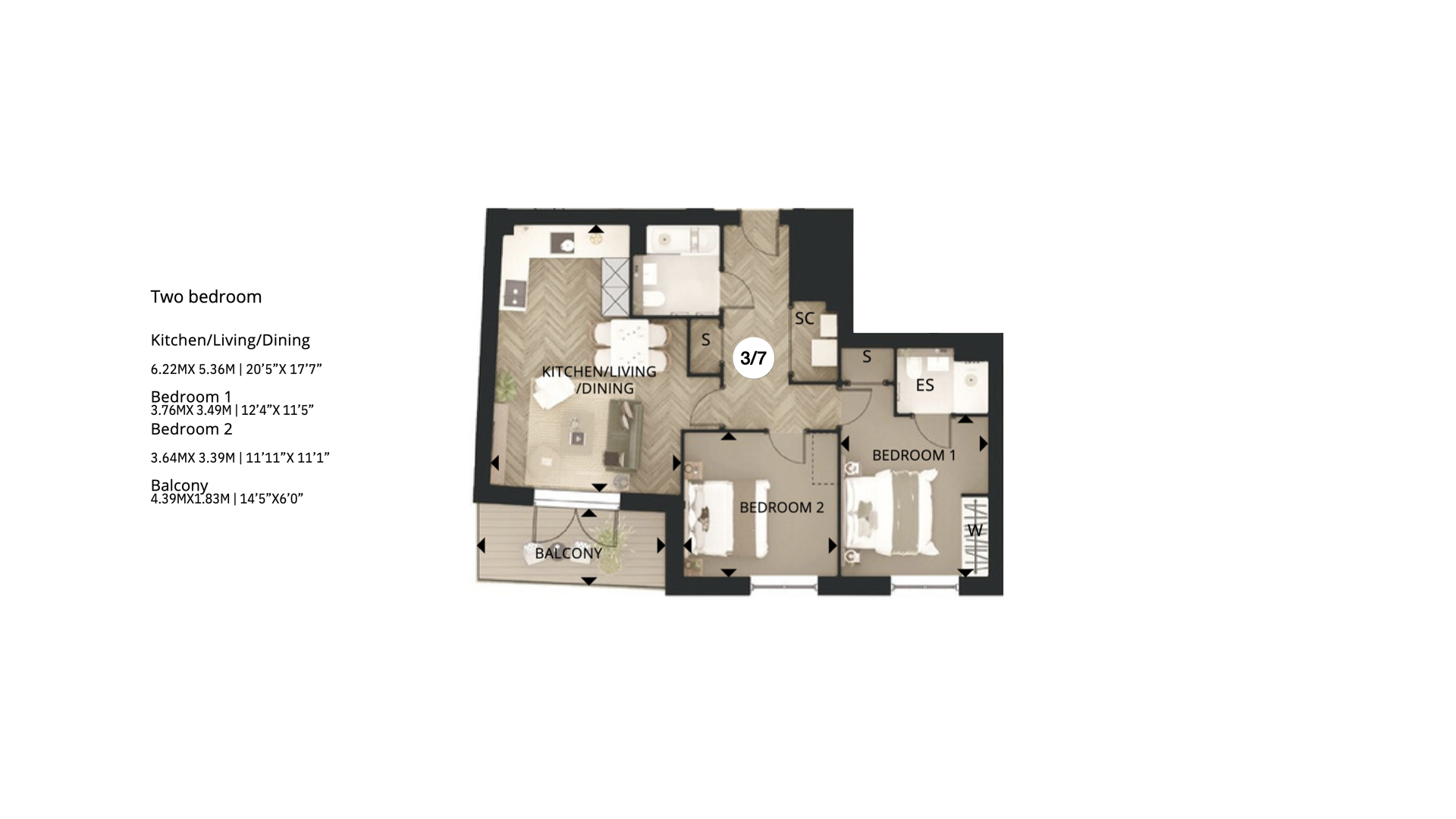 213 - Apt 3, Springfield Village, London floorplan
