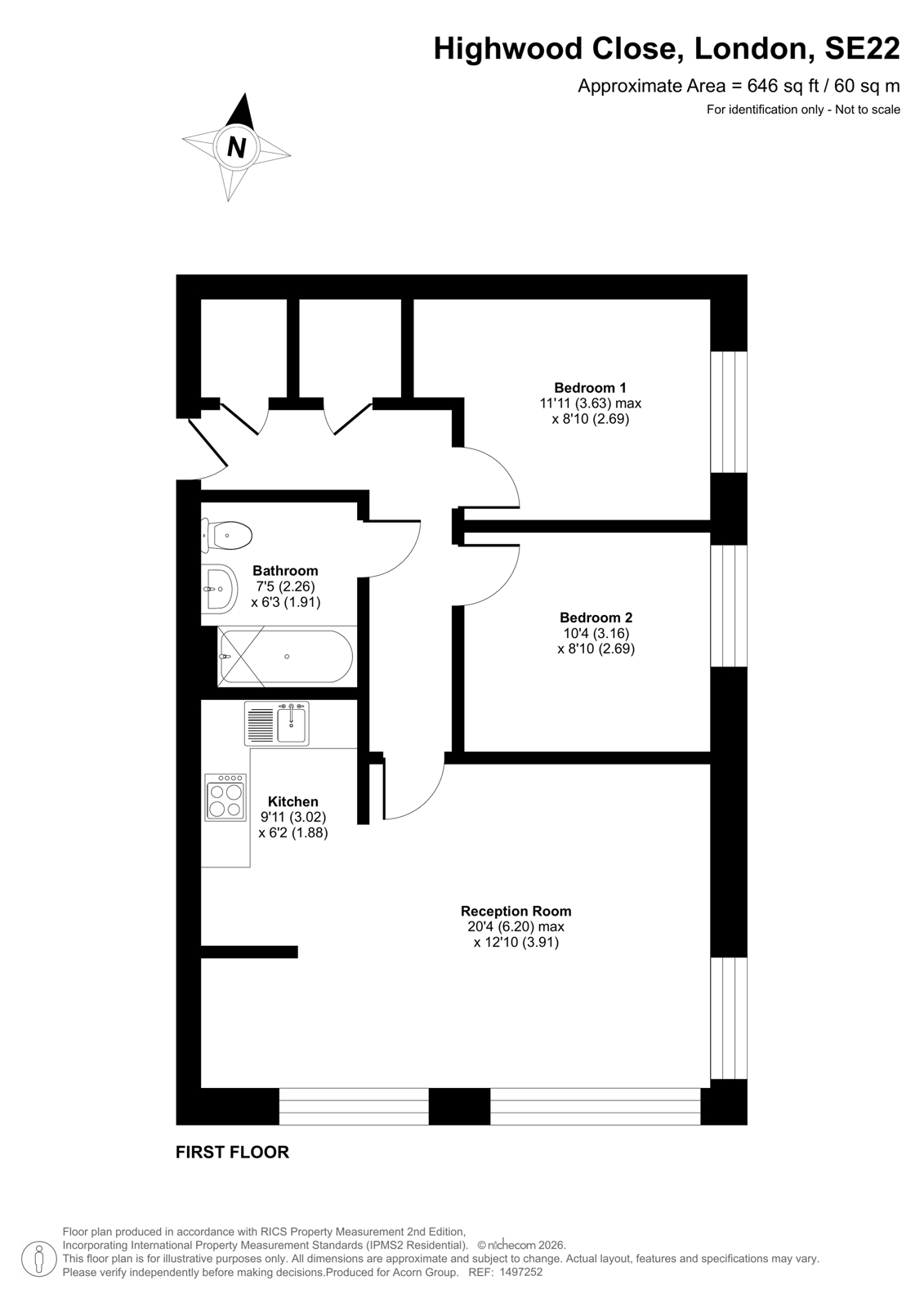 Flat 6, Caledonian Court,, Highwood Close, London floorplan