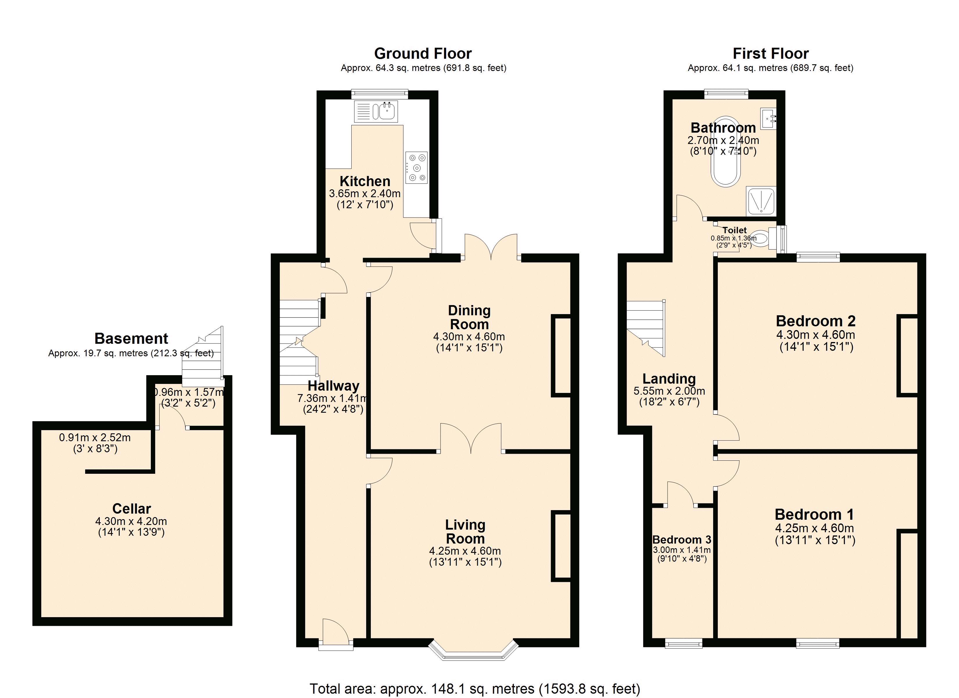 Mill Lane, South Kirkby, Pontefract WF9, 3 bedroom semidetached house