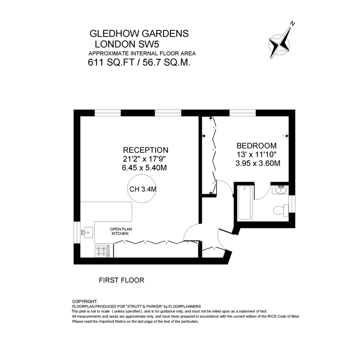 Flat 5, 16, Gledhow Gardens, London floorplan