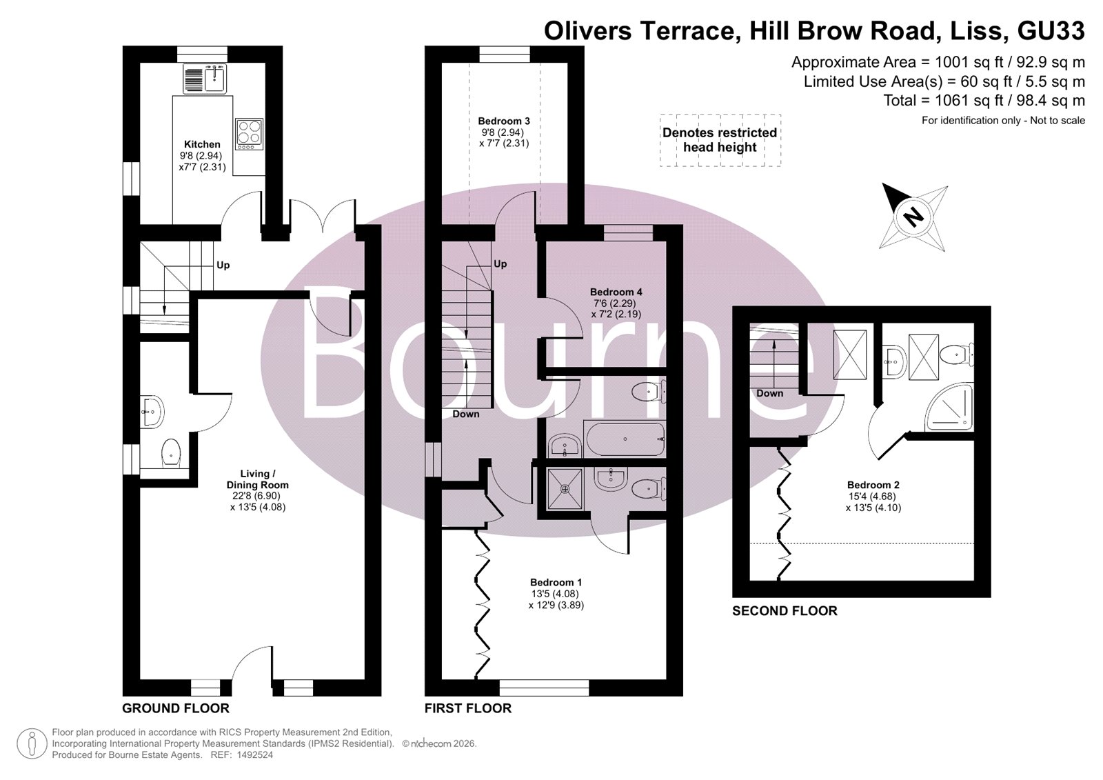 1, Olivers Terrace, Liss floorplan