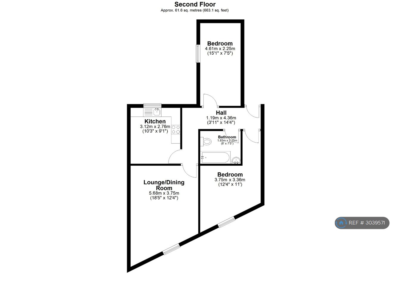 Flat   Bath Road, The Three Lamps, Bristol floorplan