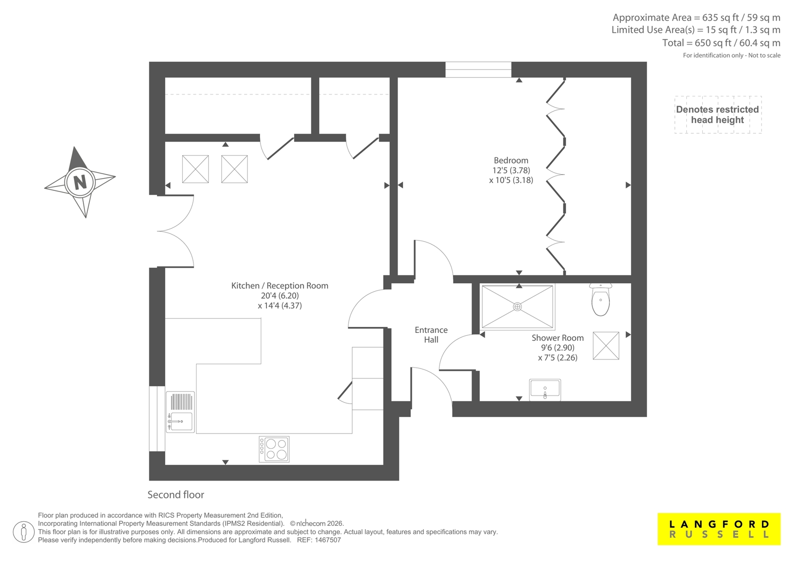 Flat 6, Brookbury House, 2, Blackbrook Lane, Bromley floorplan