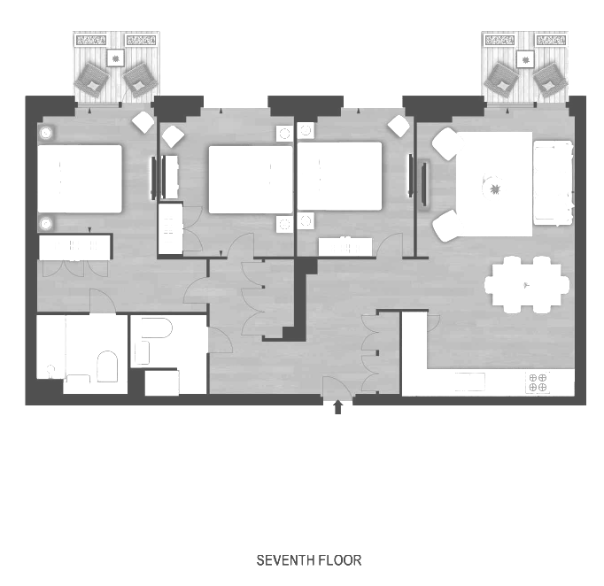 3 Bedrooms Flat to rent in Ponton Road, The Residence, London. SW11
