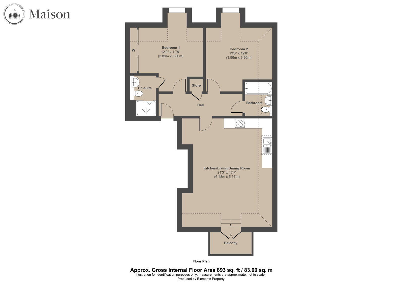 Flat 10, William Way, Godstone floorplan
