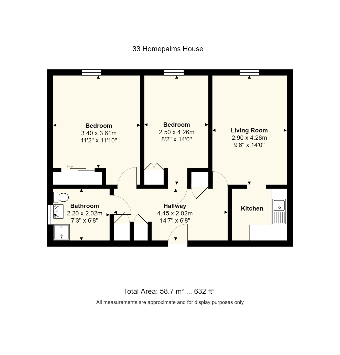 33, Homepalms House, Brunswick Square, Torquay floorplan