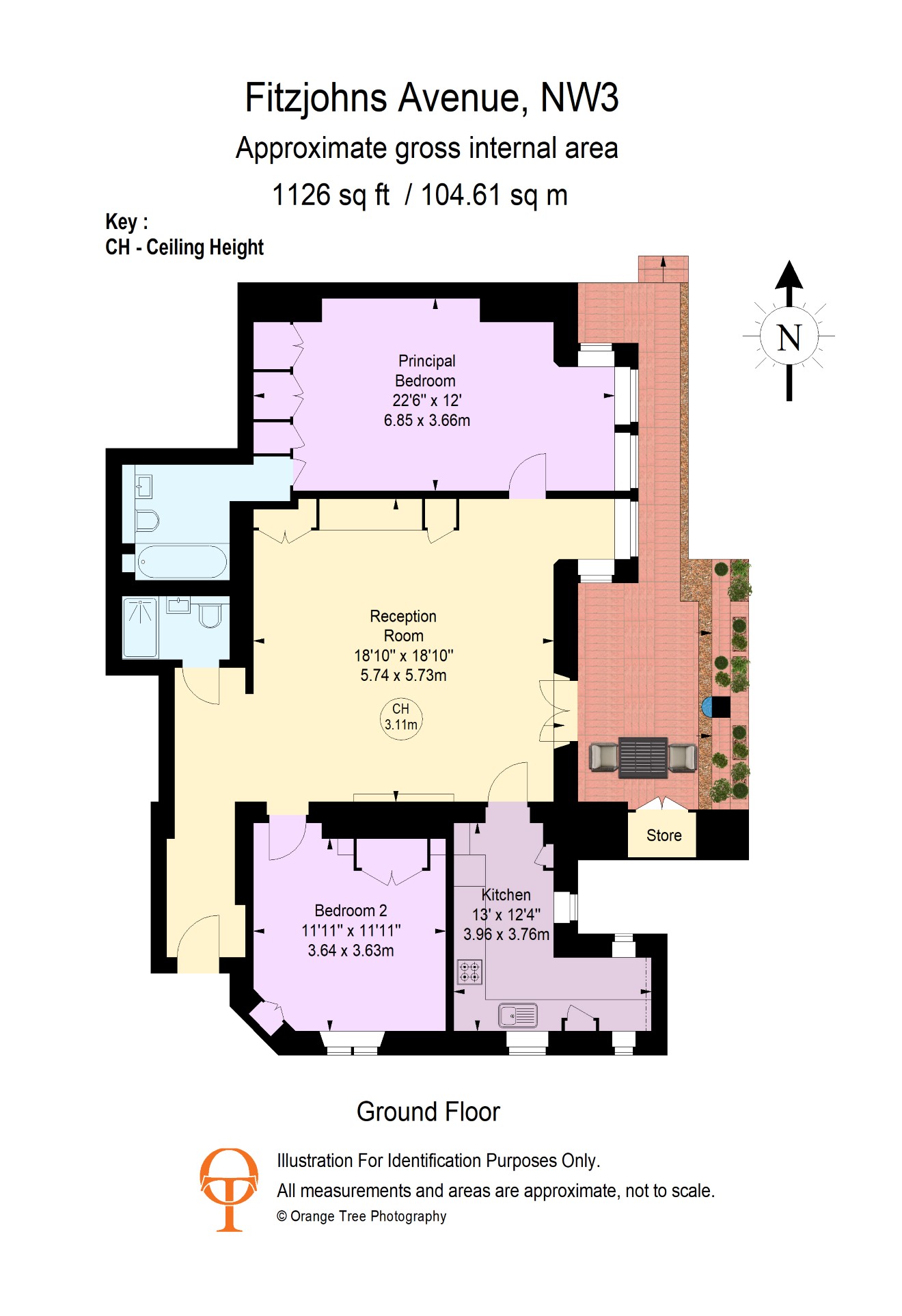 (Marketing Only) Flat 1, 55, Fitzjohns Avenue, London floorplan