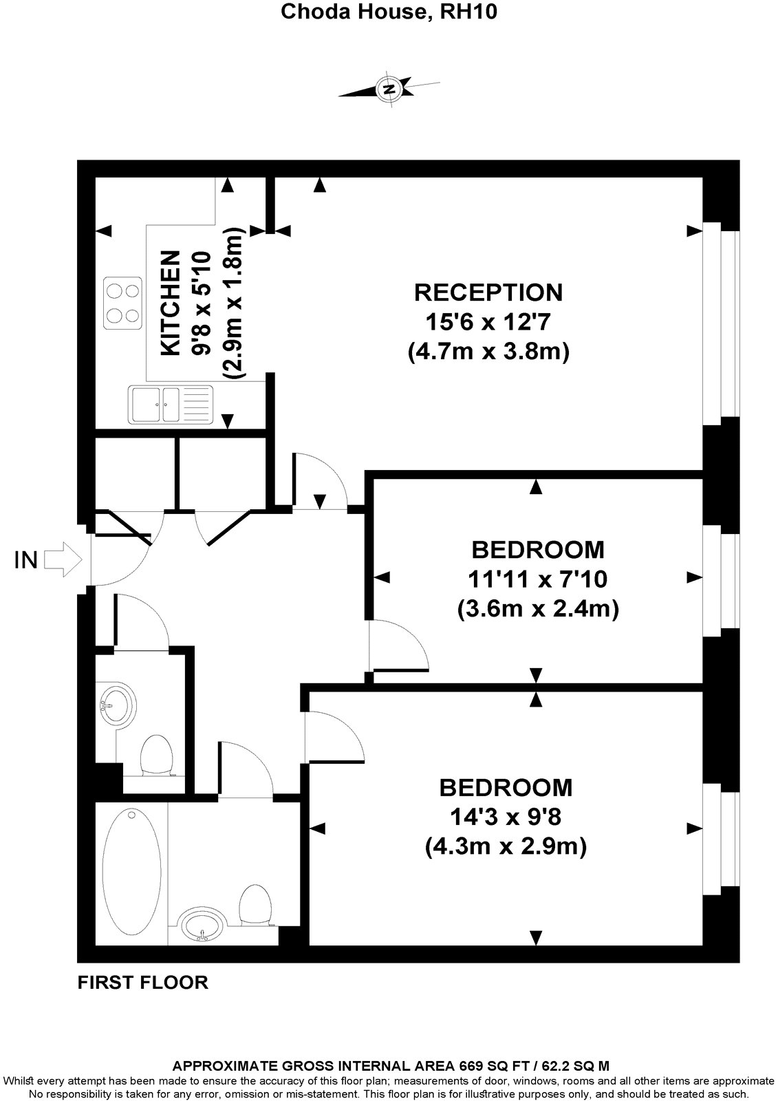Commonwealth Drive, Crawley, West Sussex, RH10 floorplan