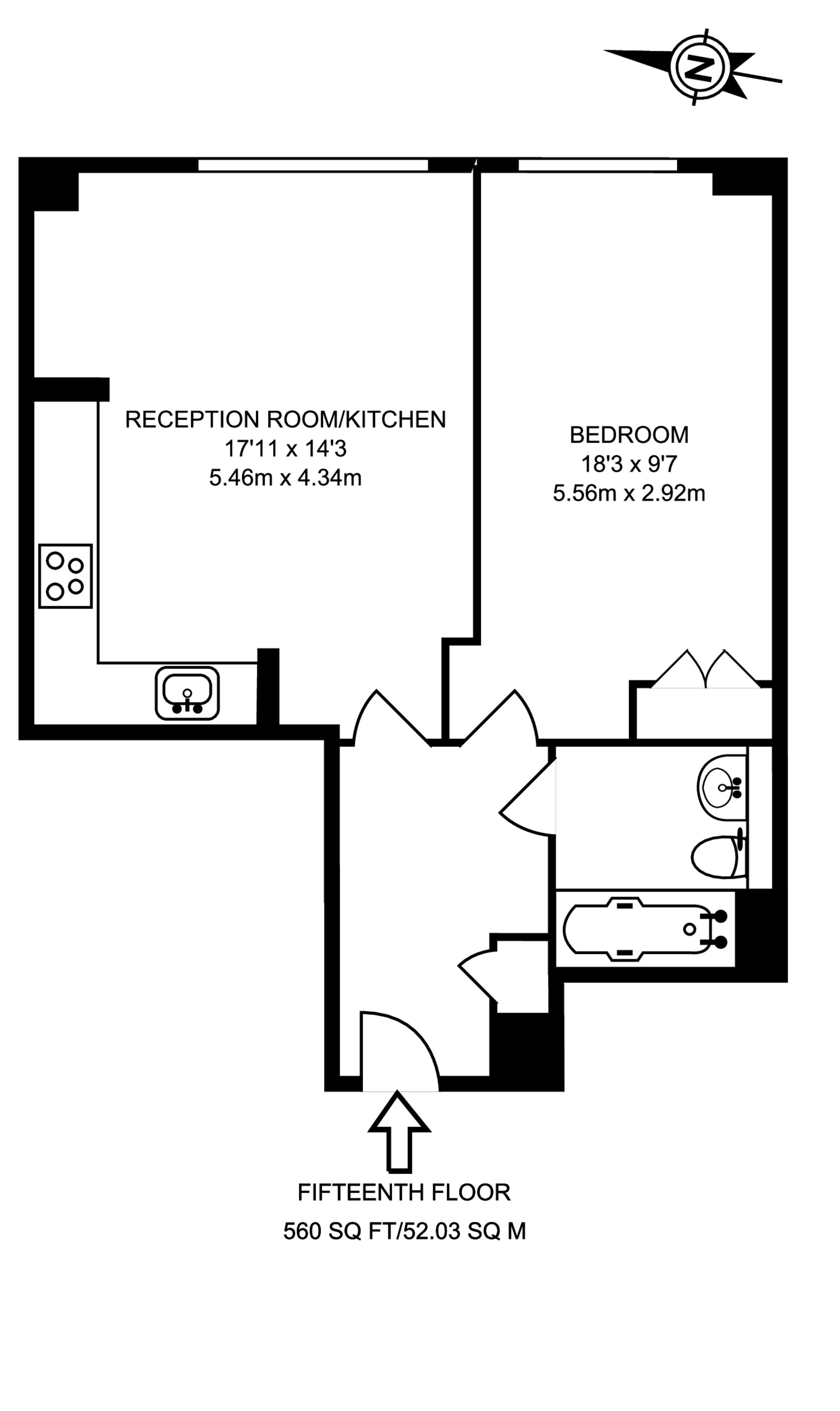 Landmark East Tower, Canary Wharf floorplan
