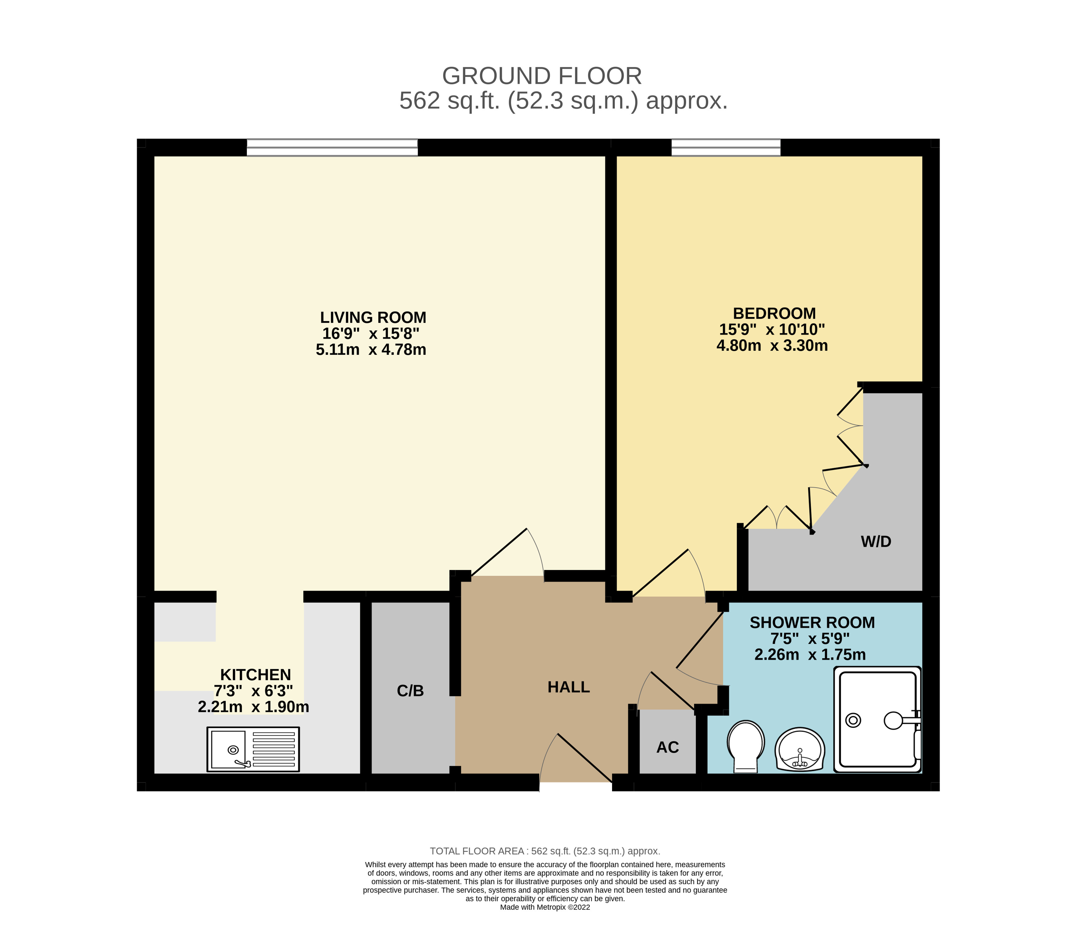 Flat 35,, Priory Court, Wellington floorplan