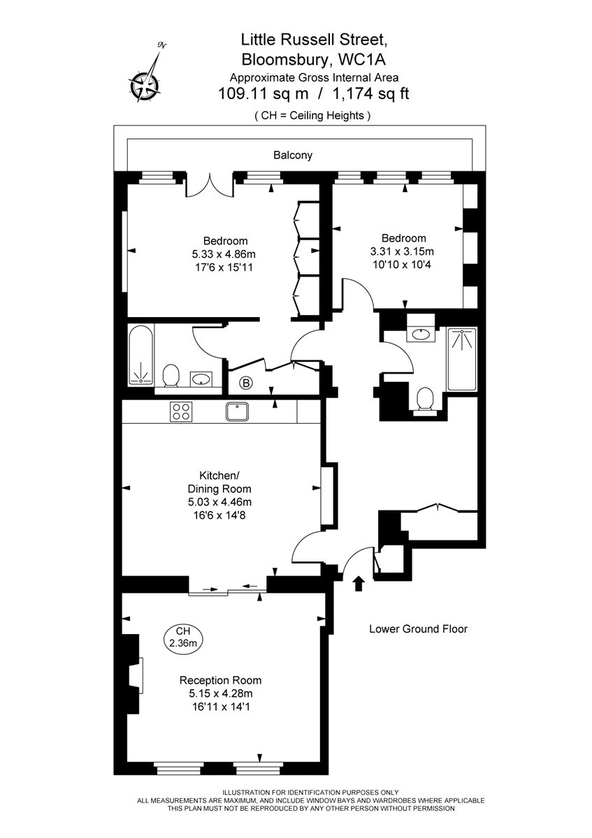 2 Bedrooms Flat to rent in Little Russell Street, Bloomsbury WC1A