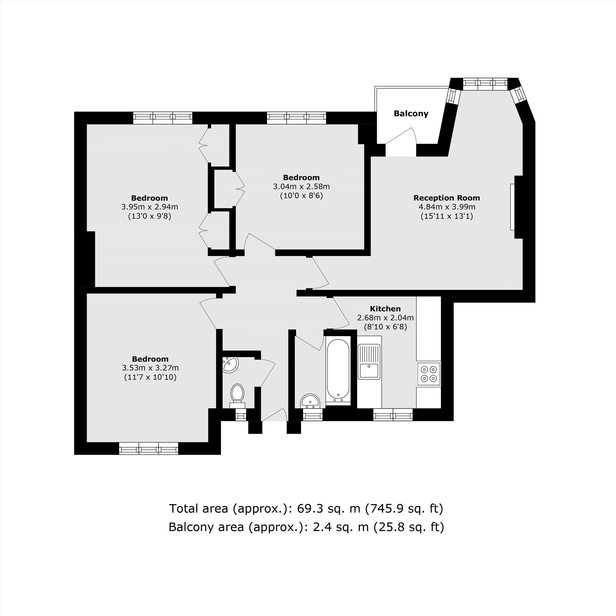 Flat 12, Cornwallis House, India Way, London floorplan