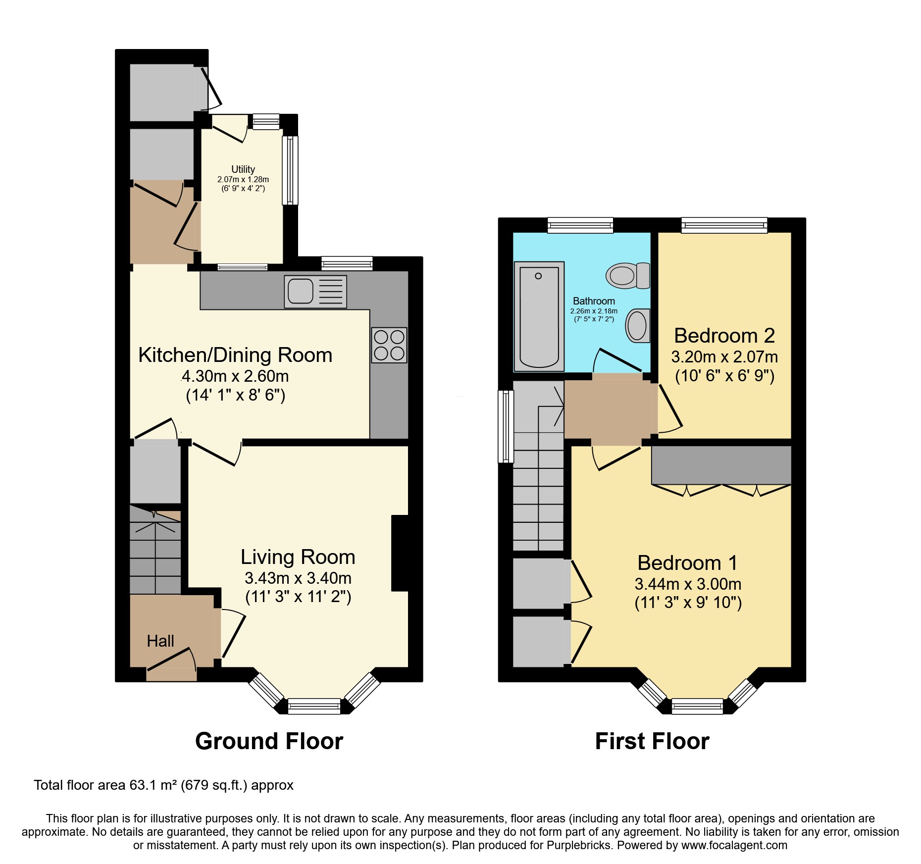 61, Roseway, Telford floorplan