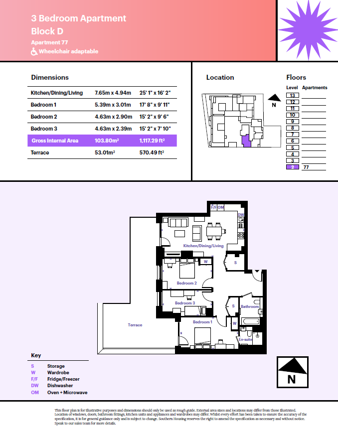 d1_02_02, Glengall Road, London floorplan