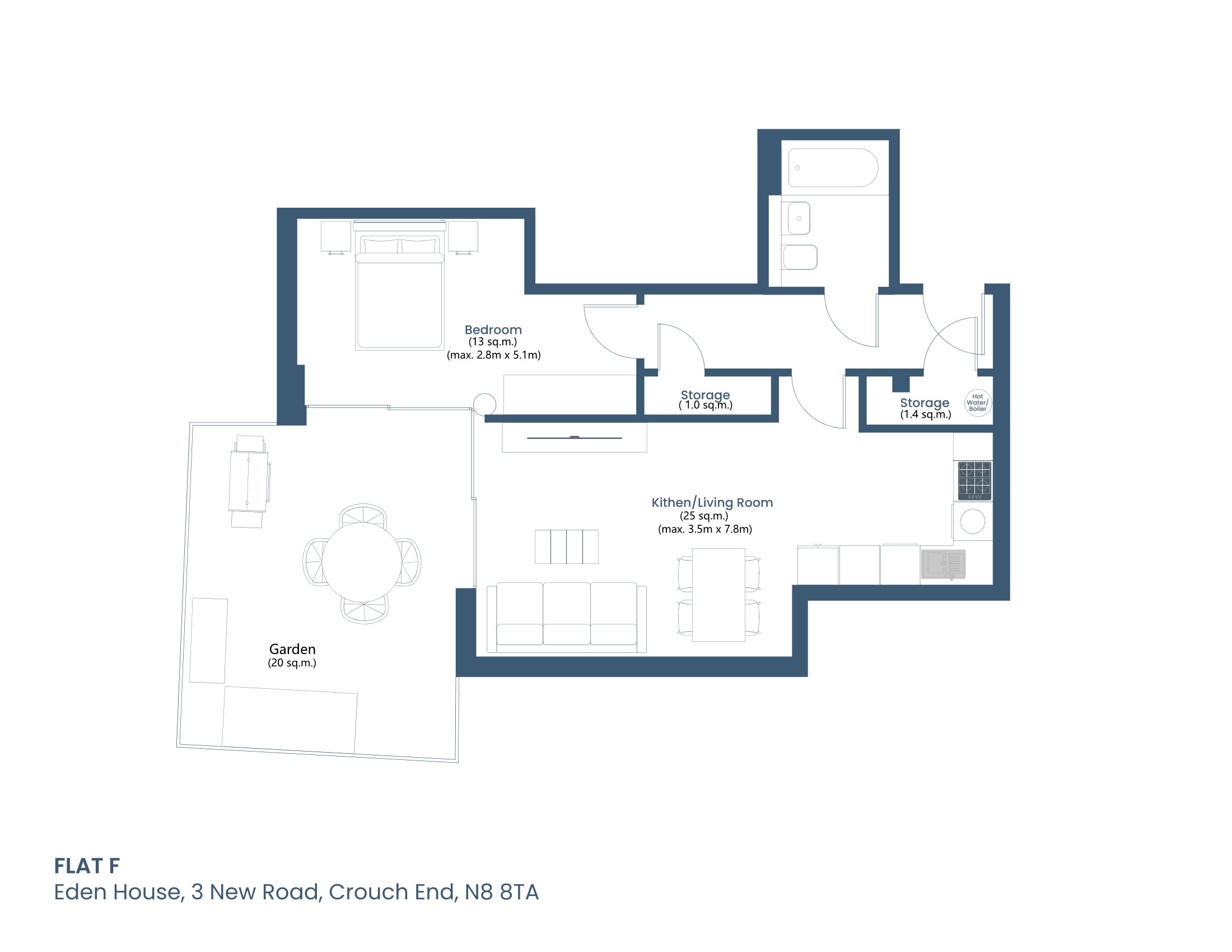 Flat F, Eden House, New Road, Crouch End, London floorplan