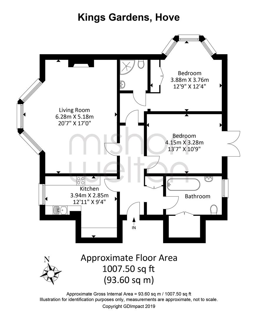 2 Bedrooms Flat for sale in Kings Gardens, Hove BN3