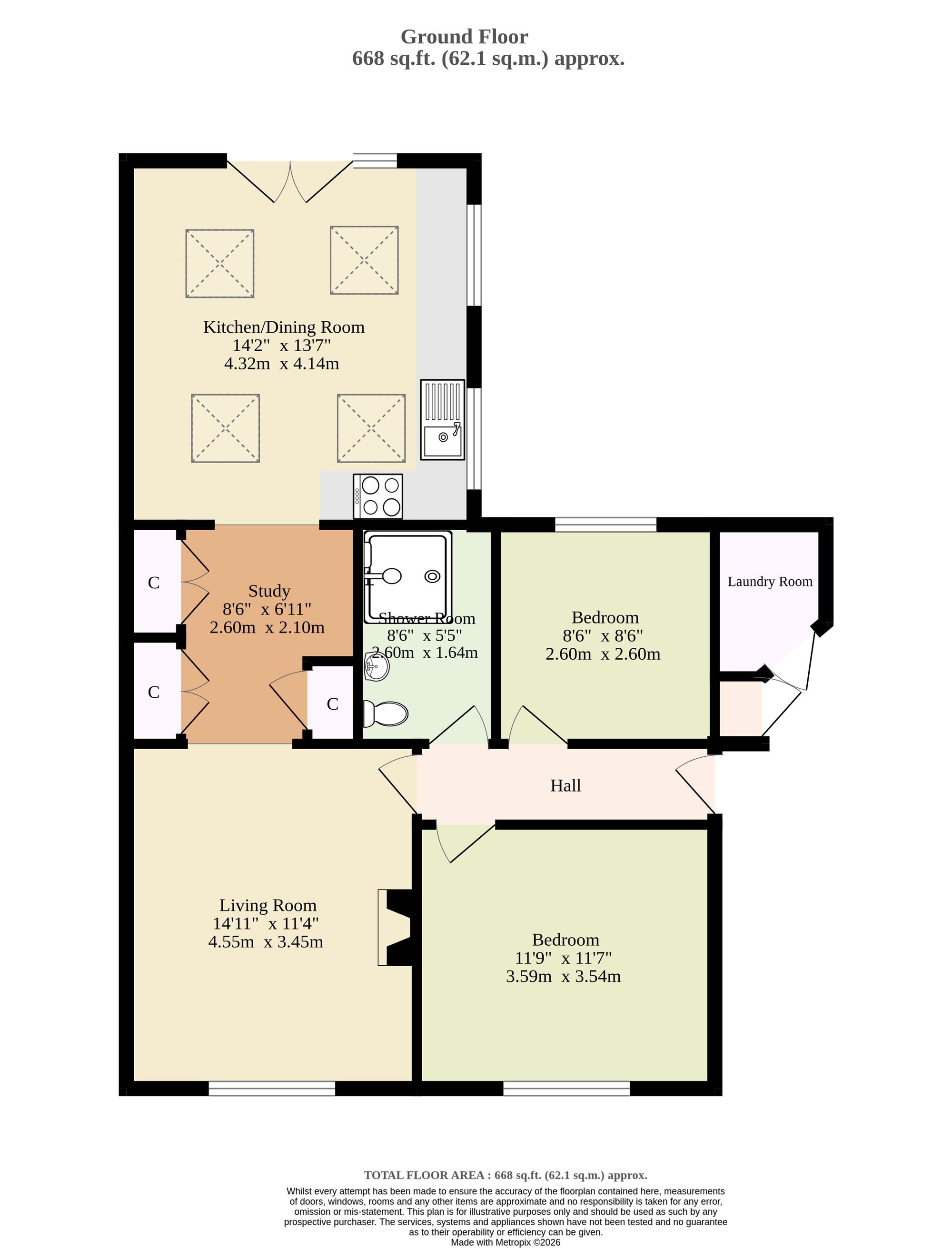 2 Oakwood Court Hervey Street, Lowestoft floorplan