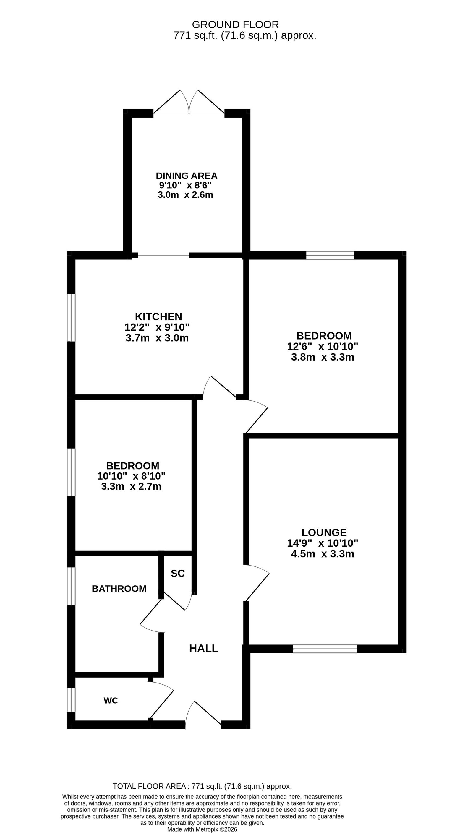 7, Spencer Close, Sandy floorplan