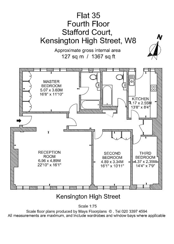 3 Bedrooms Flat to rent in Stafford Court, Kensington High Street, London W8