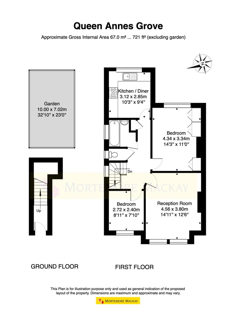 Queen Annes Grove, Enfield EN1, 2 bedroom flat for sale 65750265