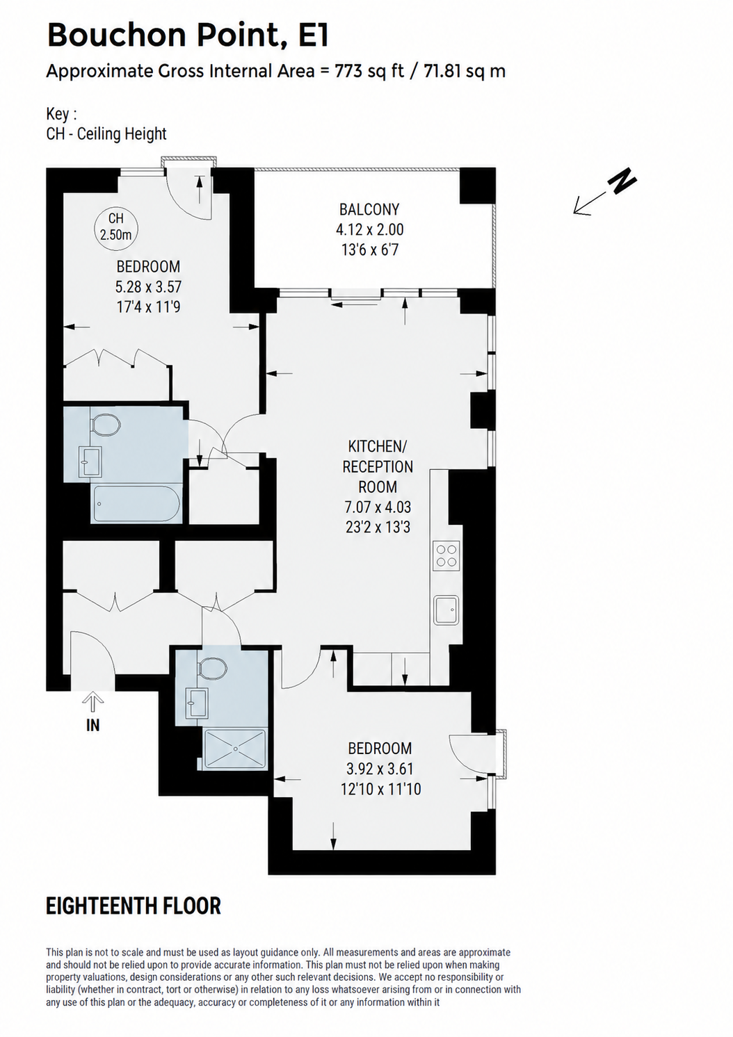 Apartment 1805, Bouchon Point, 7, Cendal Crescent, London floorplan