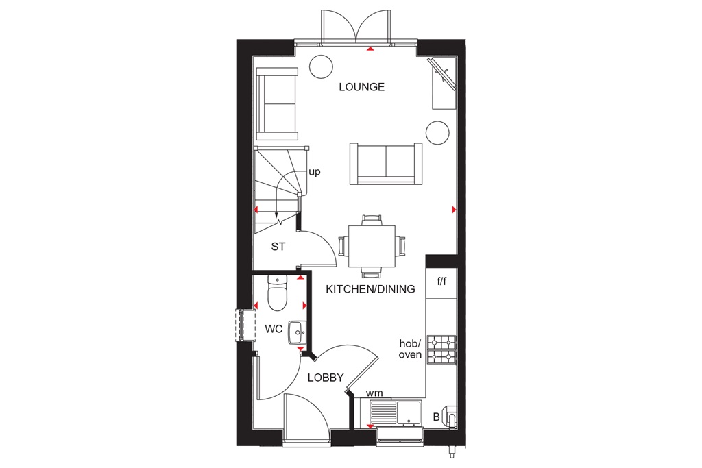 "Denford" at Crimchard, Chard TA20, 2 bedroom end terrace house for