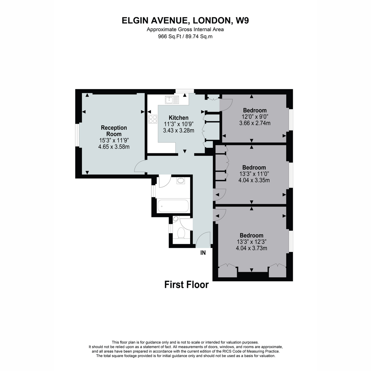 Flat 12 Elgin Court, 164, Elgin Avenue, London floorplan