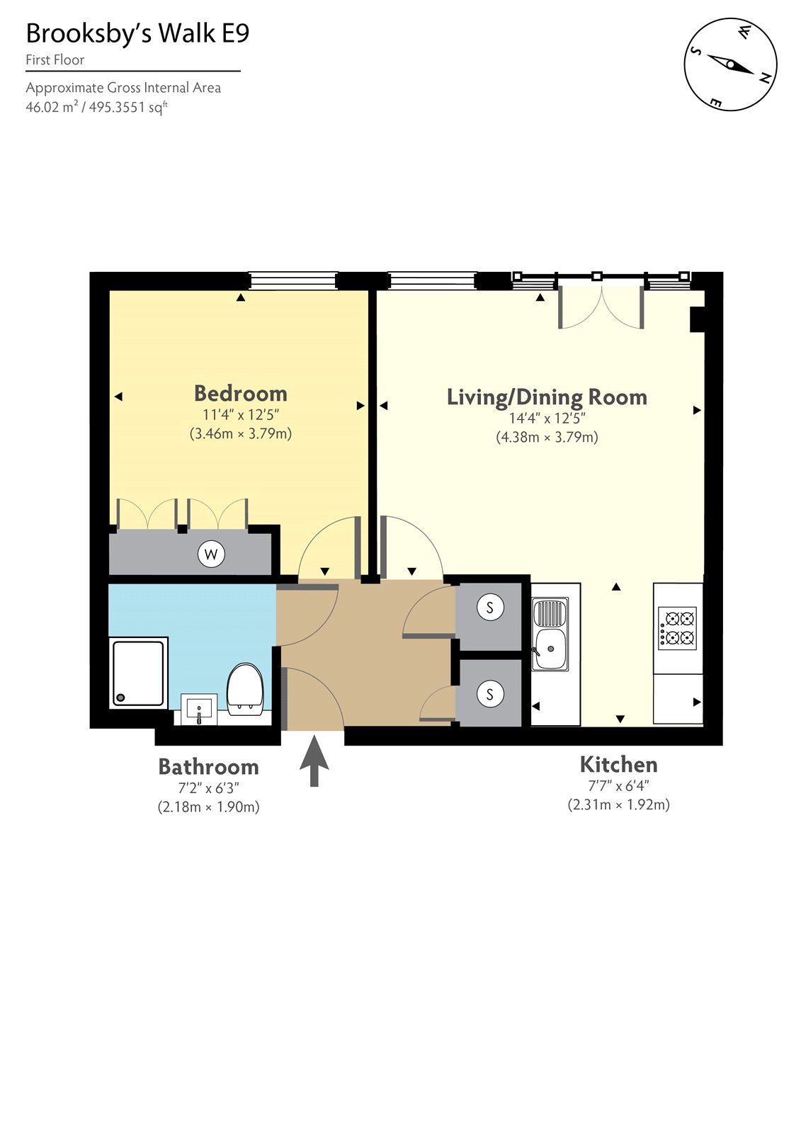 Flat 5, 50, Brooksby's Walk, London floorplan