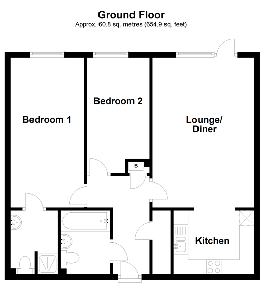 2 Bedrooms Flat for sale in Hibernia Court, Greenhithe, Kent DA9