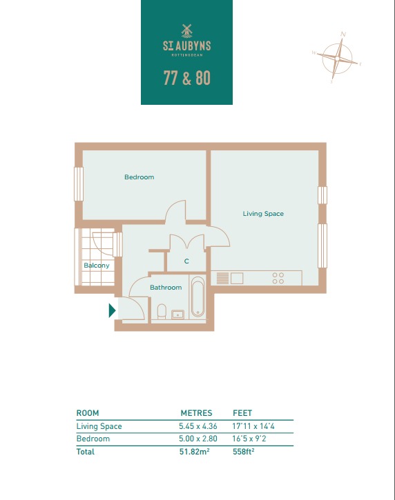(WEB Plot 77) Flat 4, St Aubyns, Rottingdean floorplan