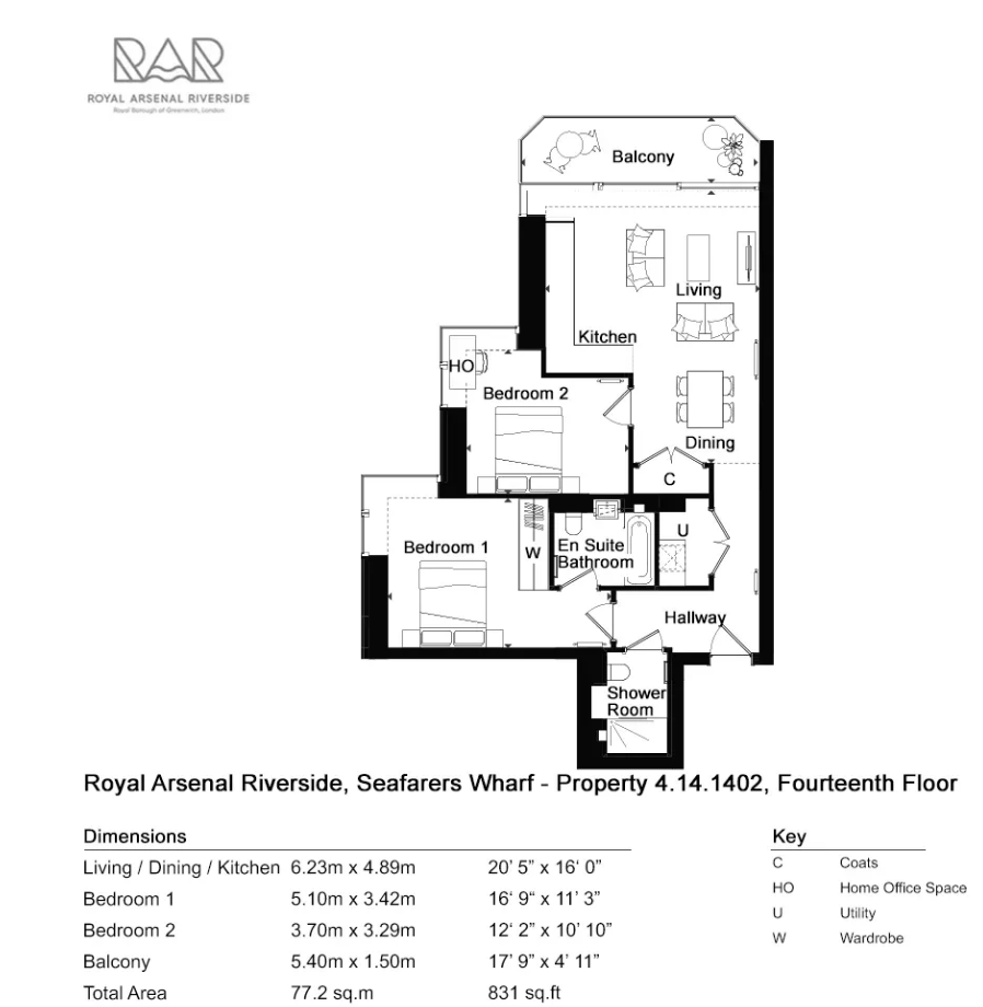 Flat 1106, Goldsmith Apartments 7, Brigadier Walk, London floorplan