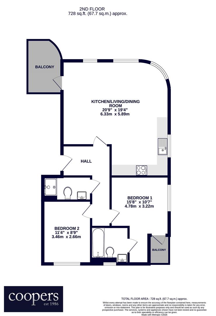 Flat 4, Westcourt, 107 West Drayton Road, Uxbridge floorplan