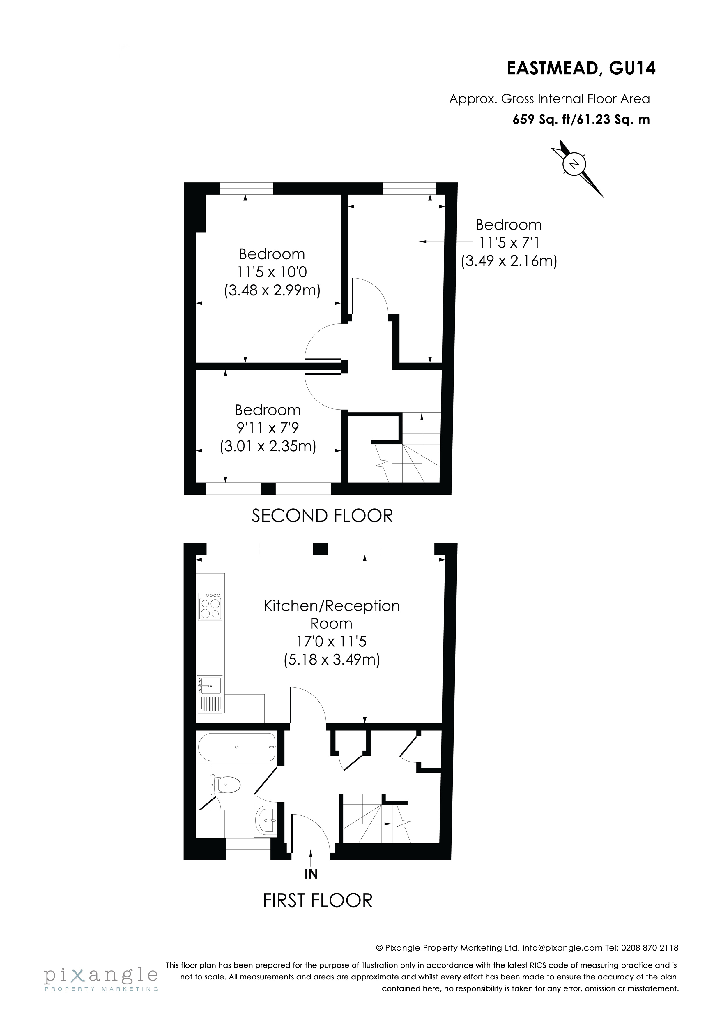 3 Bedrooms Maisonette to rent in Eastmead, Farnborough GU14