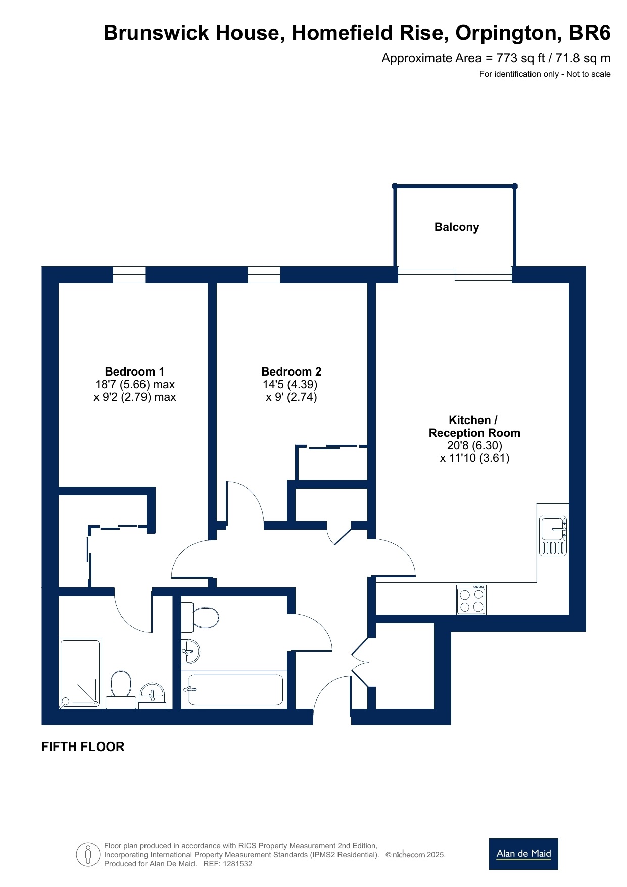 Flat 37, Brunswick House, 15, Homefield Rise, Orpington floorplan