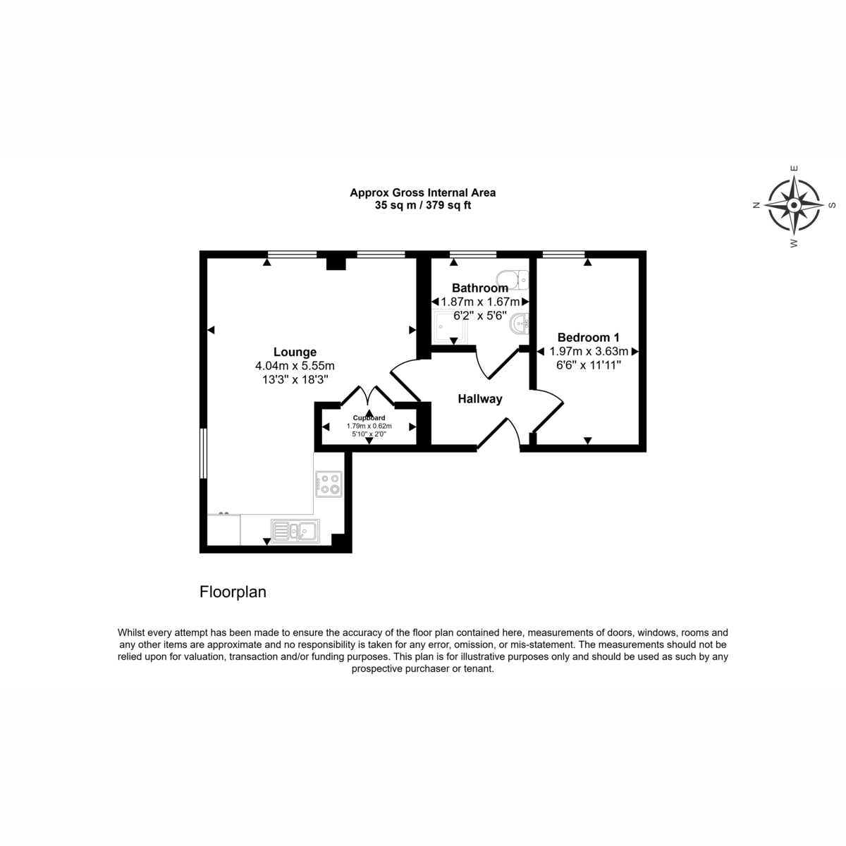 Flat Flat 1, Esperance Lodge, 1A Hartington Place, Eastbourne floorplan