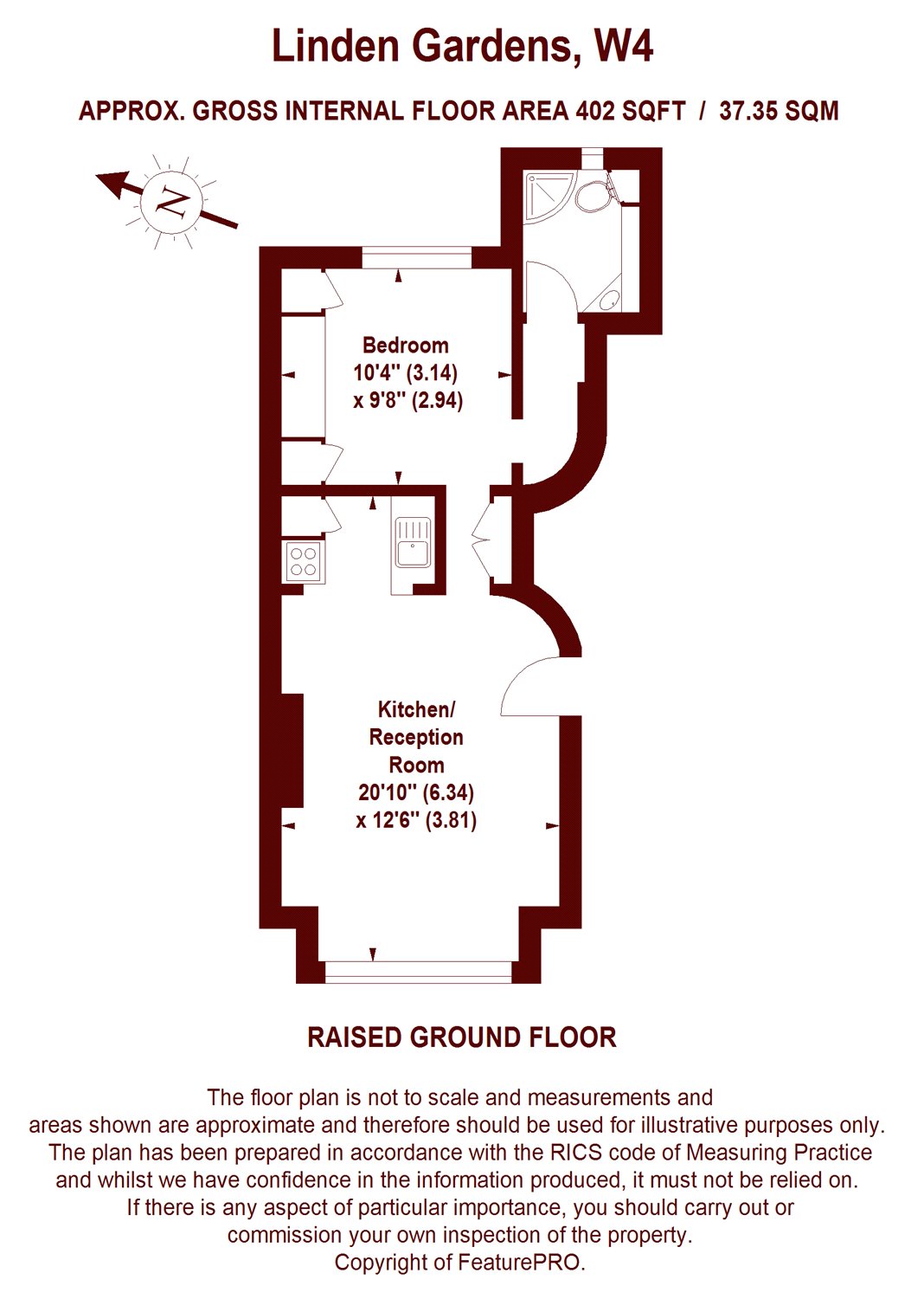 1 Bedrooms Flat to rent in Linden Gardens, London W4