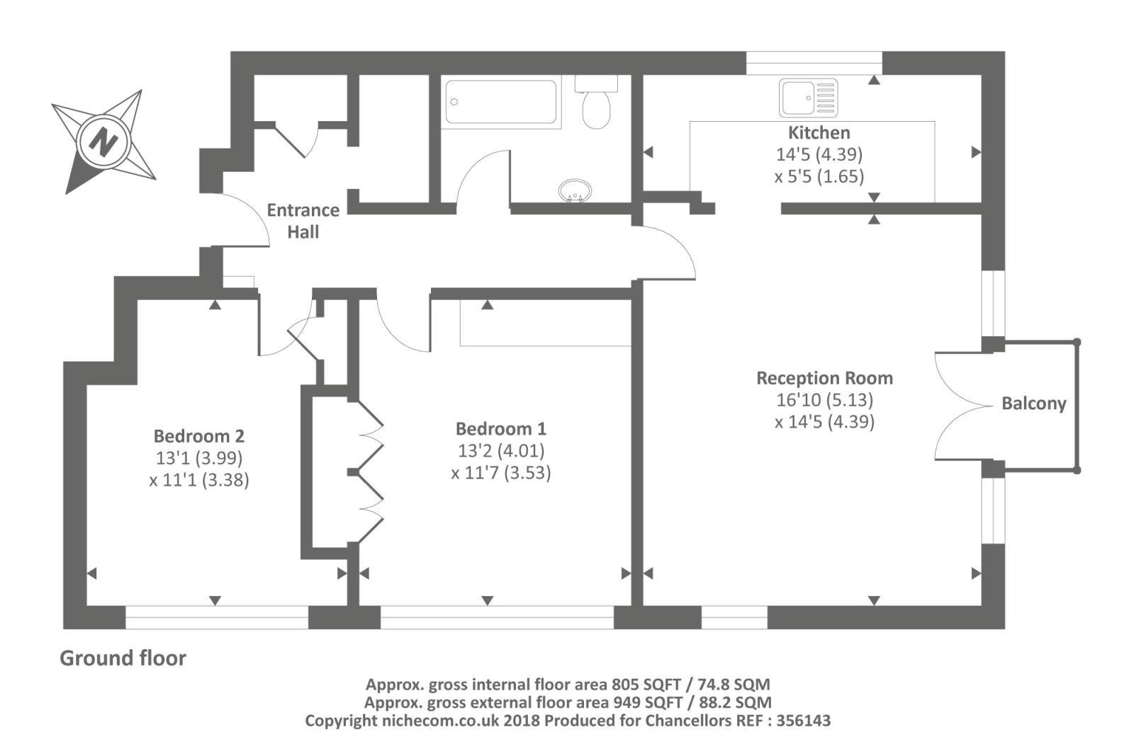 2 Bedrooms Flat for sale in Craigmore Tower, Woking GU22