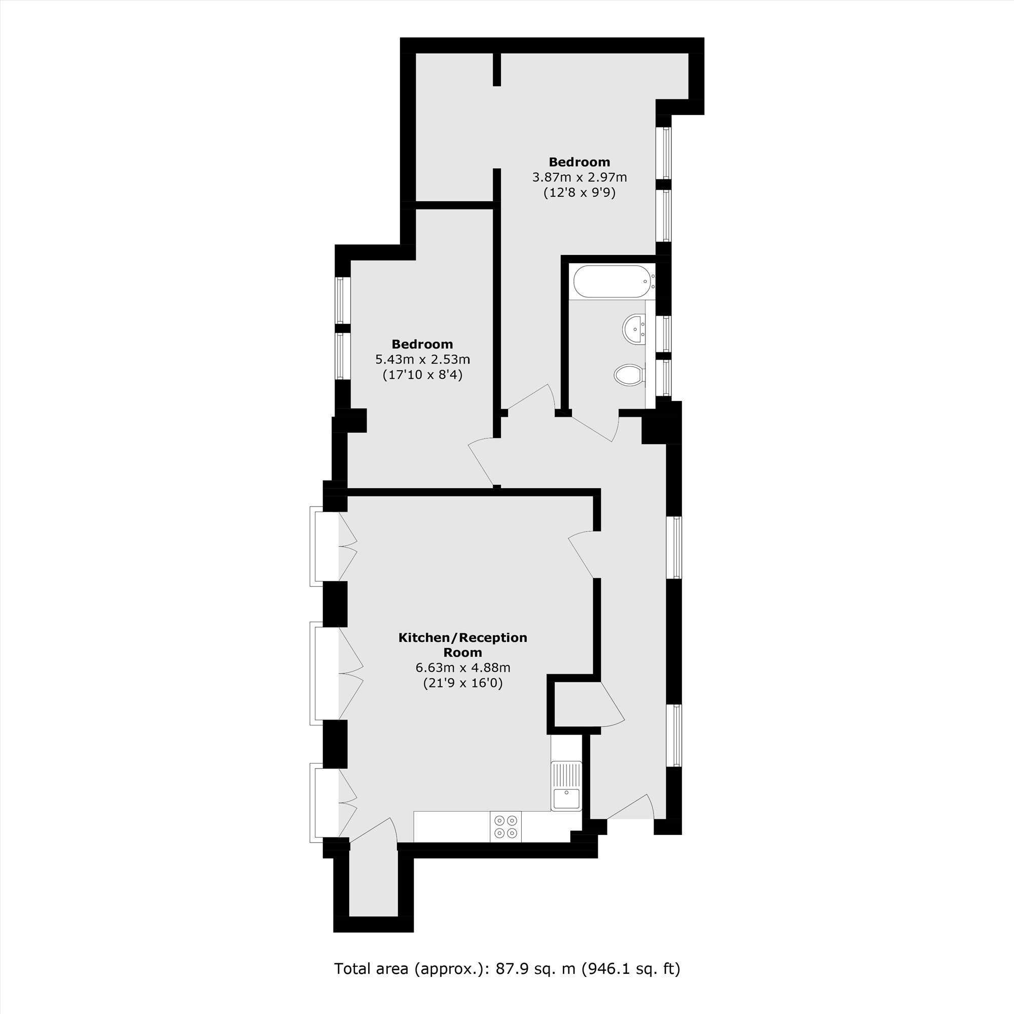 Flat 19, Spice Court, Ivory Square, London floorplan