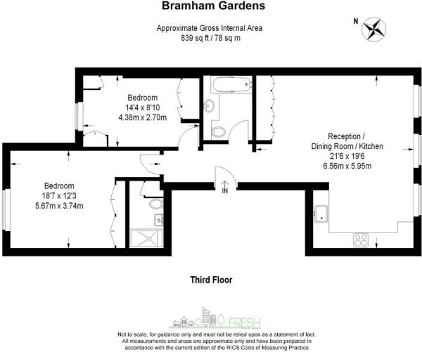 2 Bedrooms Flat to rent in Bramham Gardens, London SW5