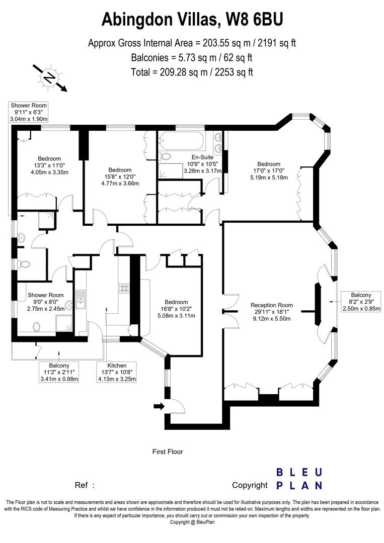 Flat 6, 40, Abingdon Gardens, Abingdon Villas, London floorplan