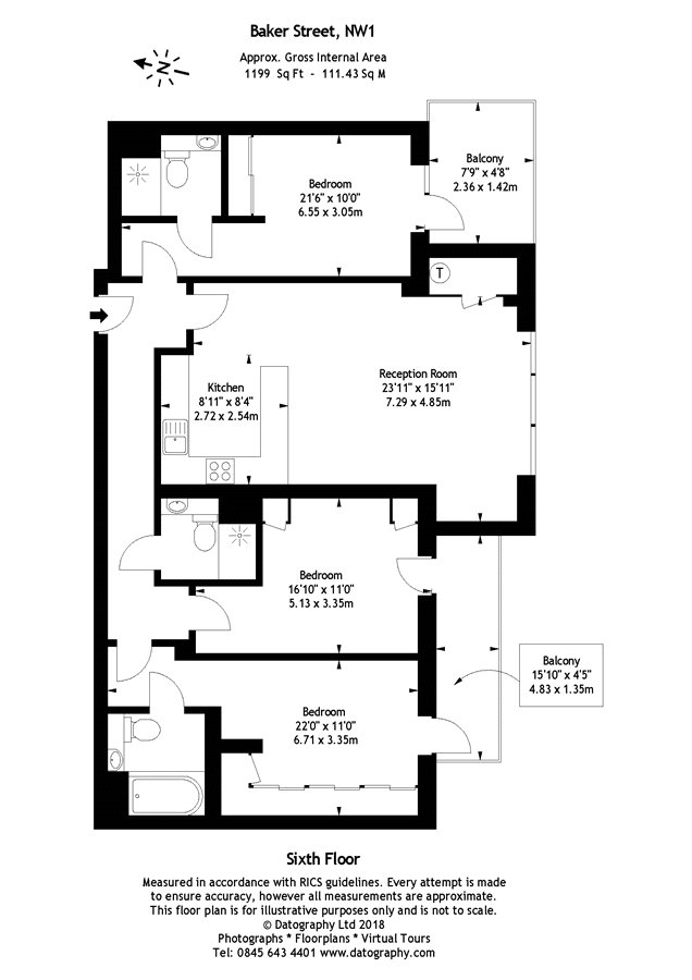 3 Bedrooms Flat to rent in Park View Residence, 219 Baker Street, London NW1