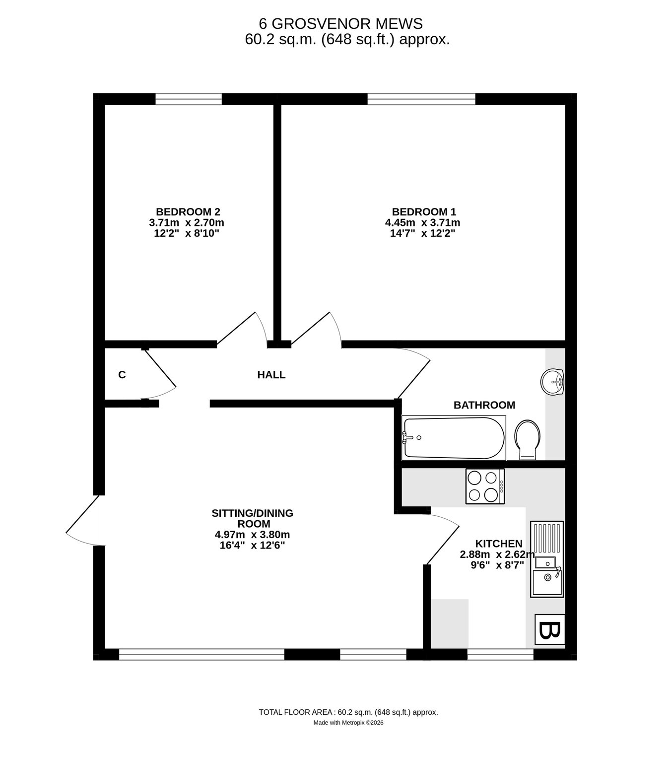 6, Grosvenor Mews, Lymington floorplan