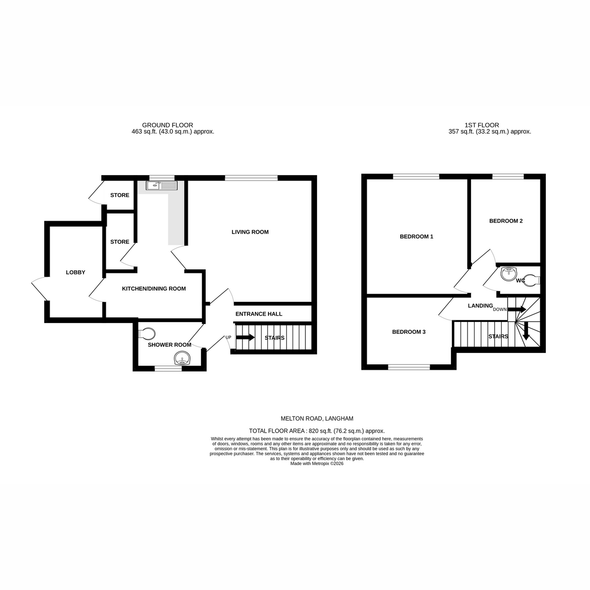 60, Melton Road, Oakham floorplan