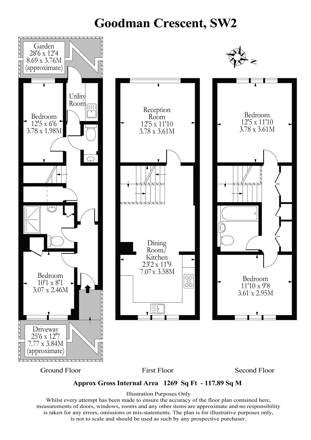 4 Bedrooms  to rent in Goodman Crescent, Streatham, London SW2