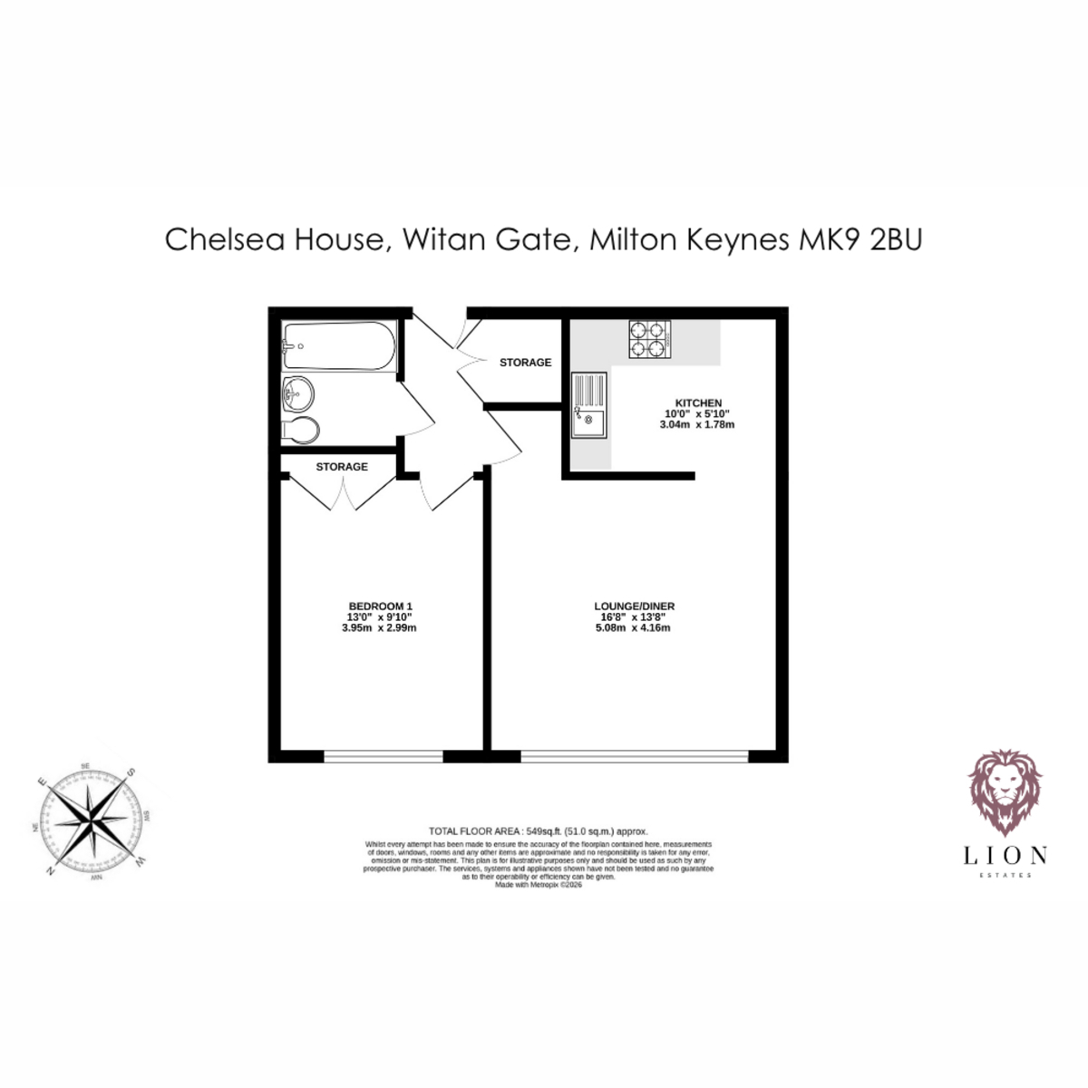 Flat 23., 599, Chelsea House, Milton Keynes floorplan