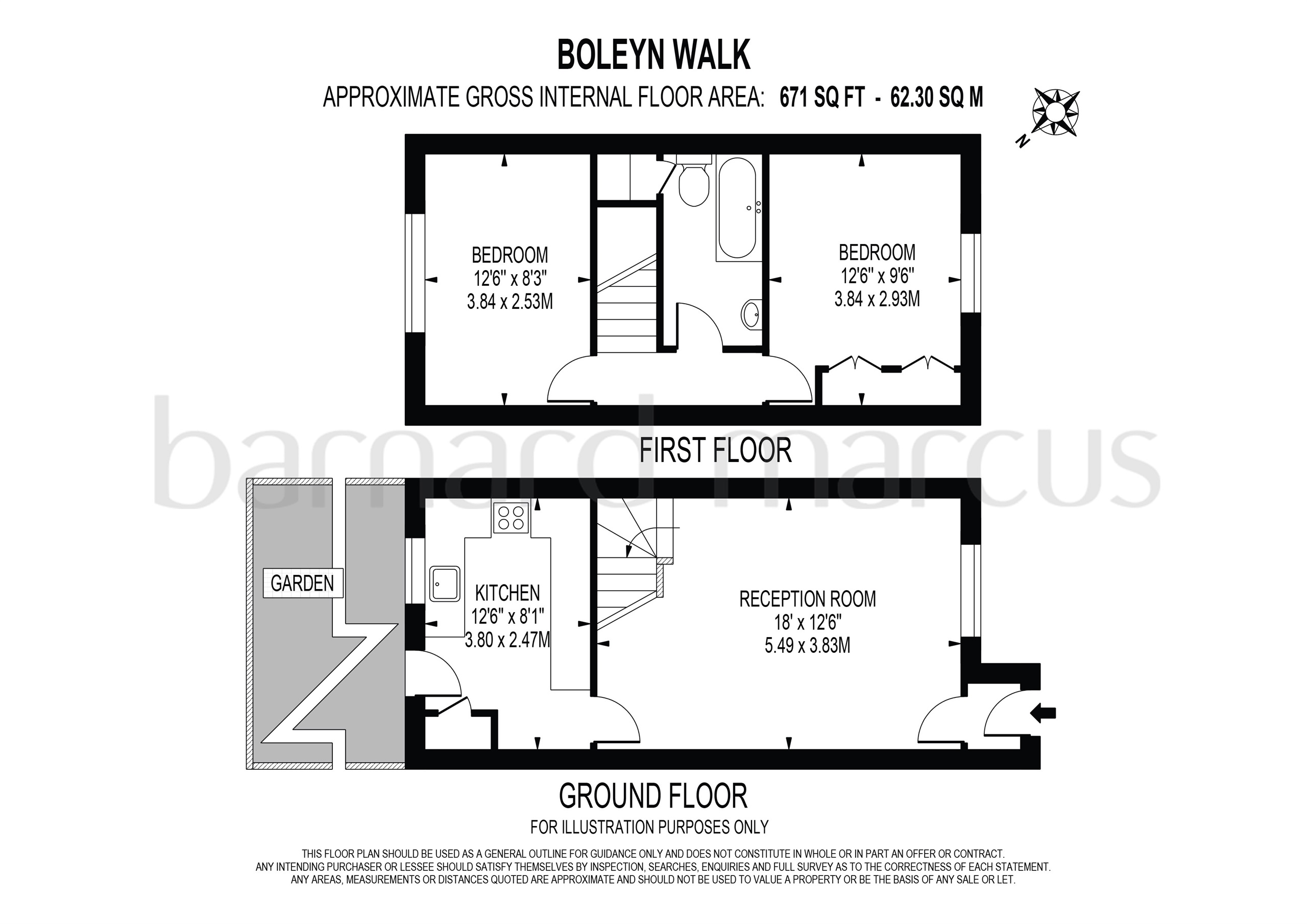Boleyn Walk, Leatherhead KT22, 2 bedroom terraced house for sale